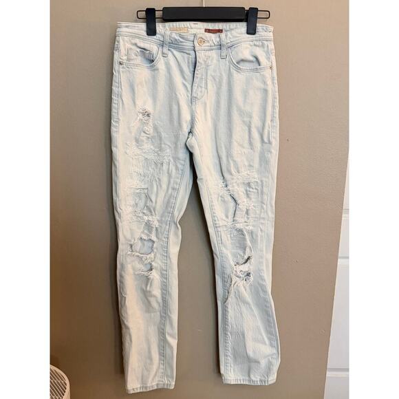 Pilcro Denim - Pilcro Distressed Boyfriend Jeans Women’s Size 27 Light Wash Slim EUC